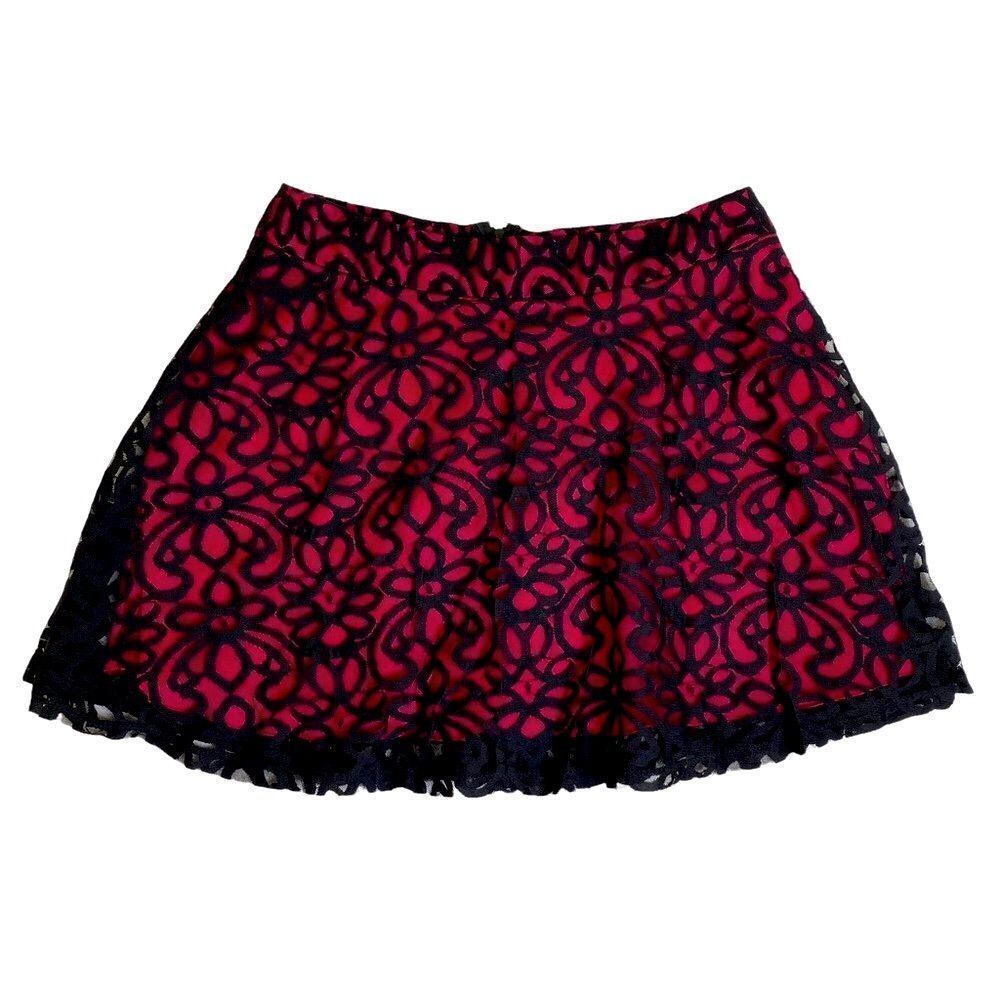 A. Byer Embossed Floral Lace Skirt Sz 11